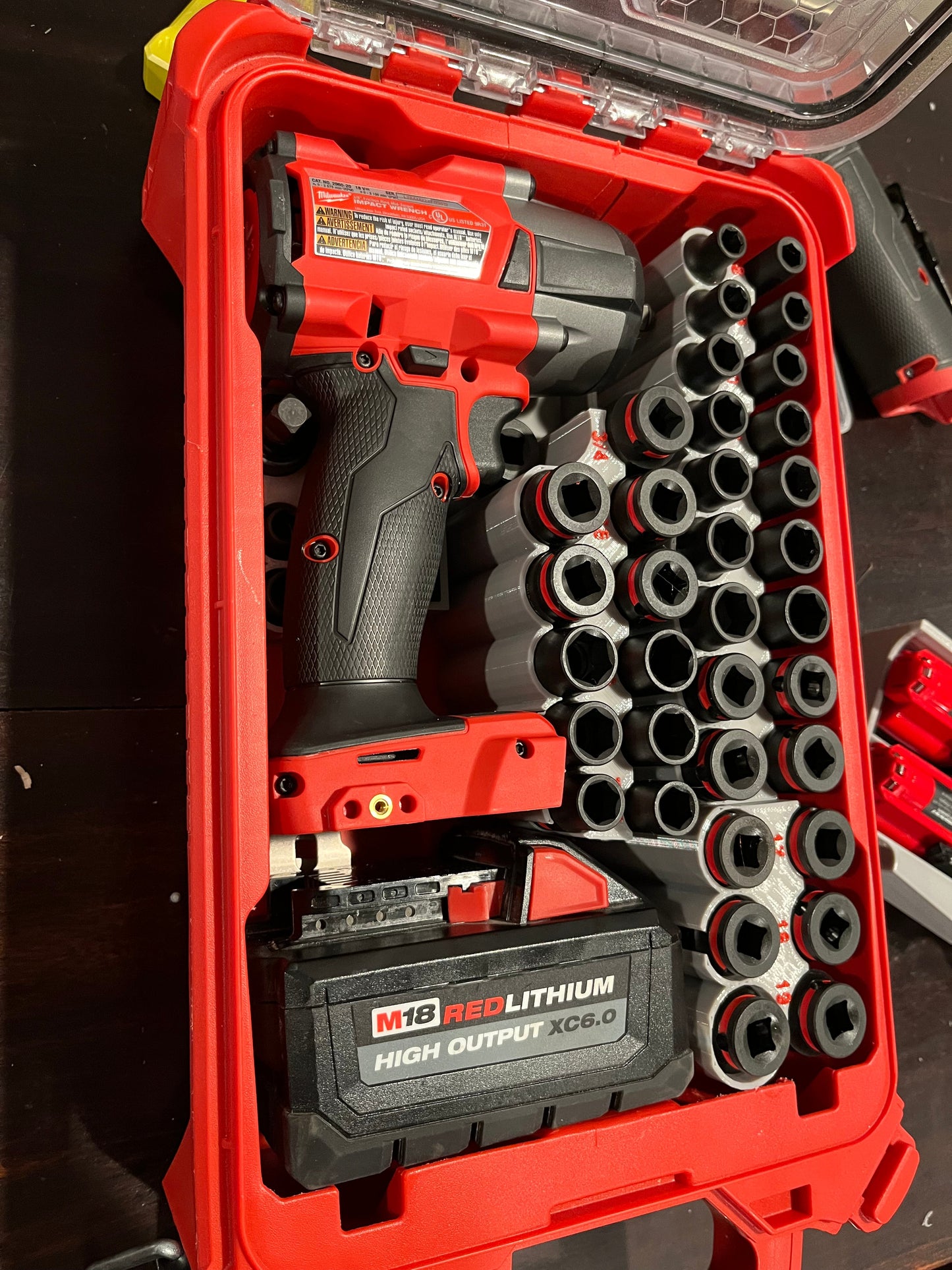 M18 Mid Torque 3/8” Impact Wrench w/ 43-Piece Impact Socket Set Packout Insert (WASH)